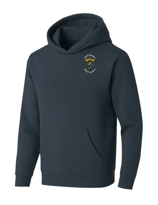 BELLA+CANVAS Dark Grey Sponge Fleece Pullover Hoodie w/SOMA Logo