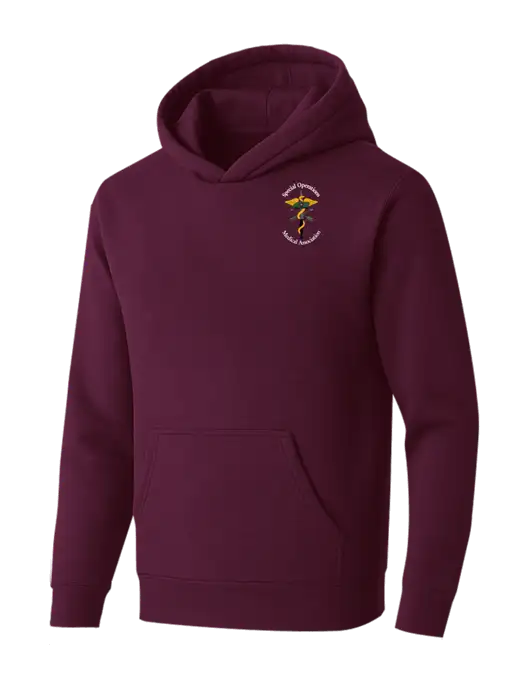 BELLA+CANVAS Maroon Sponge Fleece Pullover Hoodie w/SOMA Logo