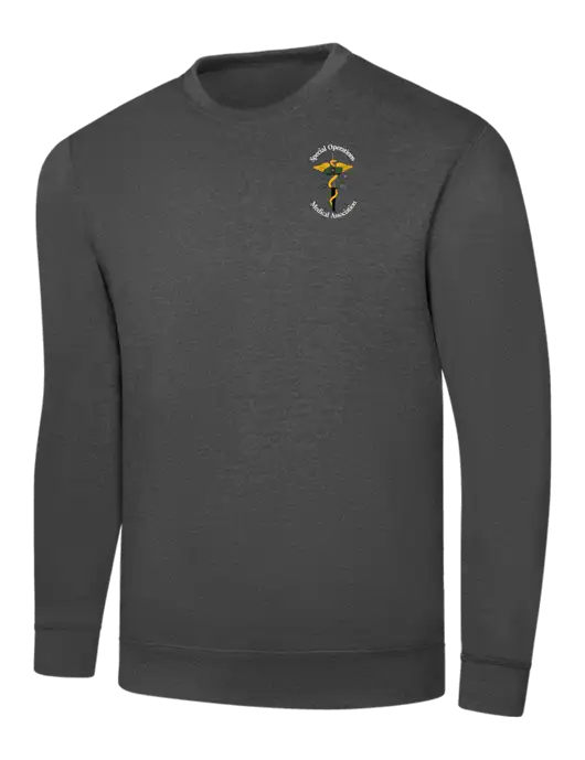 Charcoal 7.8 oz Ring Spun Crew Sweatshirt w/SOMA Logo