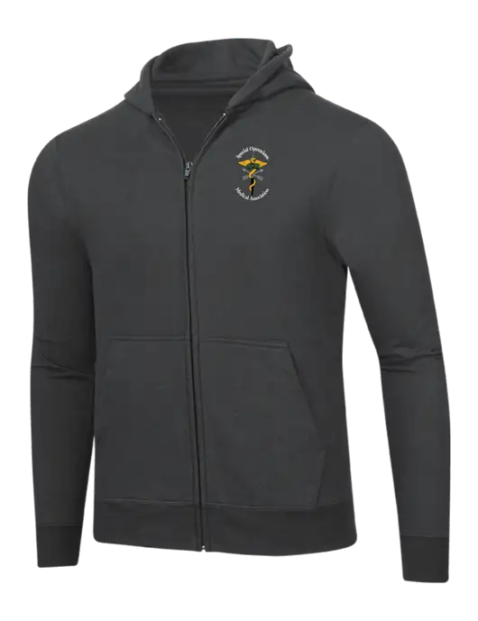 Charcoal 8.5 oz Ring Spun Zip Hooded Sweatshirt w/SOMA Logo