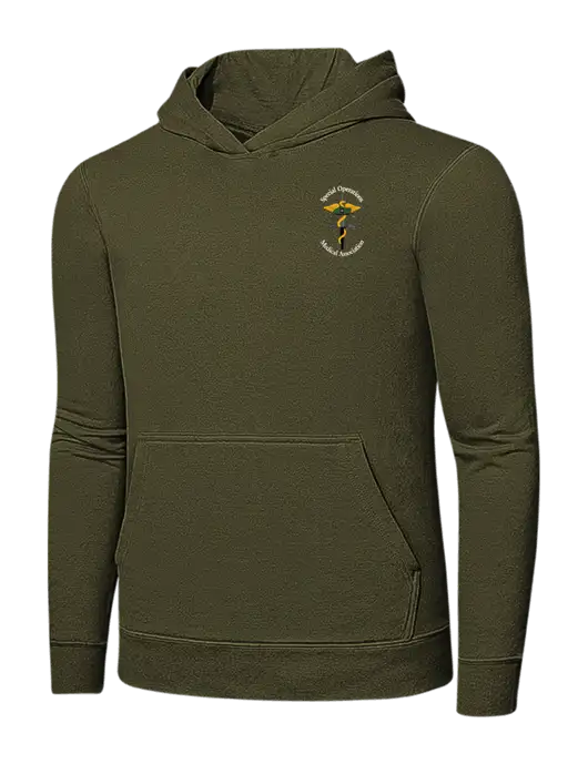 Dark Olive Green 7.8. oz Ring Spun Hooded Sweatshirt w/SOMA Logo