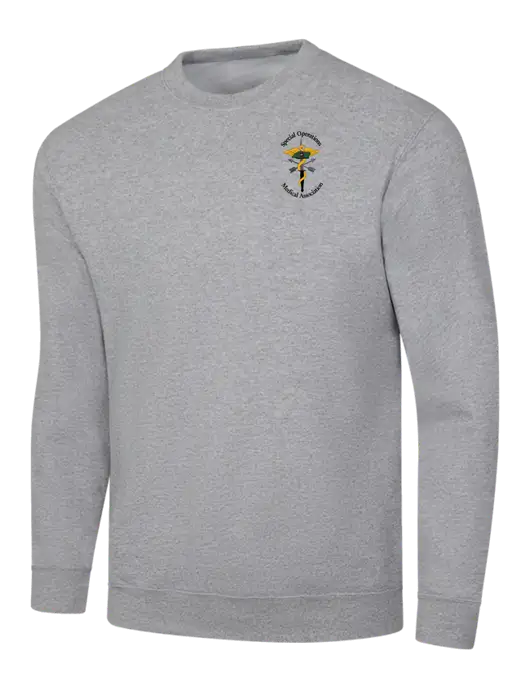 Light Grey Heather 7.8 oz Ring Spun Crew Sweatshirt w/SOMA Logo