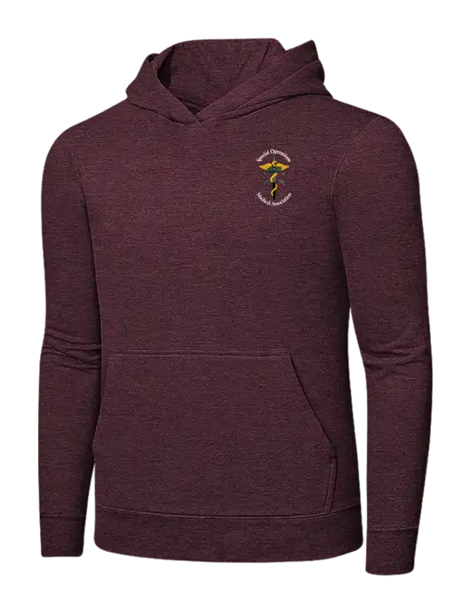 Heather Maroon 7.8 oz Ring Spun Hooded Sweatshirt w/SOMA Logo