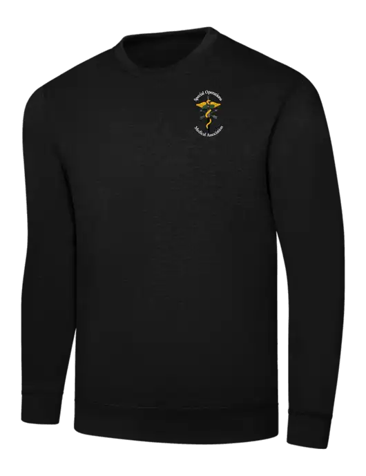 Black 7.8 oz Ring Spun Crew Sweatshirt w/SOMA Logo