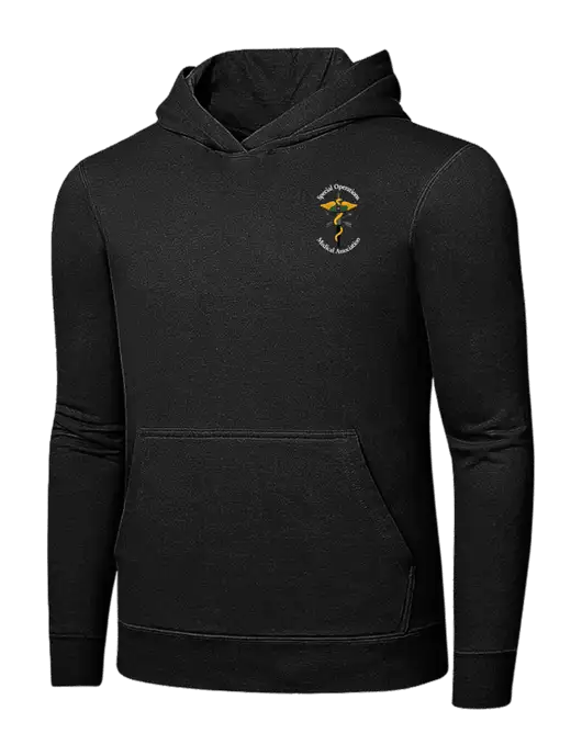 Jet Black 7.8 oz Ring Spun Hooded Sweatshirt w/SOMA Logo