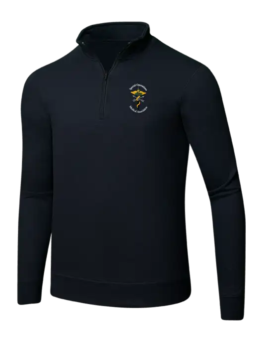 Jet Black 8.5 oz Ring Spun 1/4 Zip Pullover Sweatshirt w/SOMA Logo