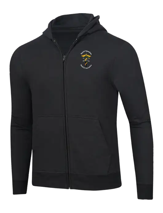Jet Black 8.5 oz Ring Spun Zip Hooded Sweatshirt w/SOMA Logo