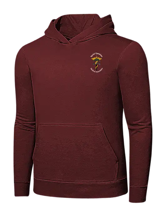 Maroon 7.8 oz Ring Spun Hooded Sweatshirt w/SOMA Logo