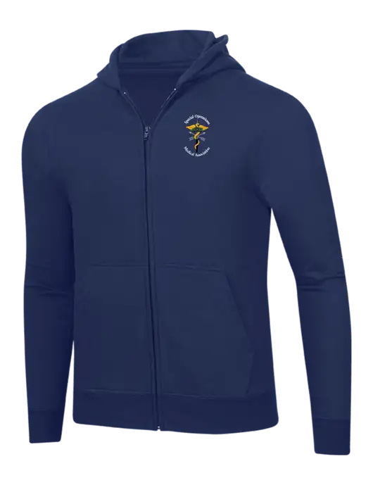 Navy 8.5 oz Ring Spun Zip Hooded Sweatshirt w/SOMA Logo