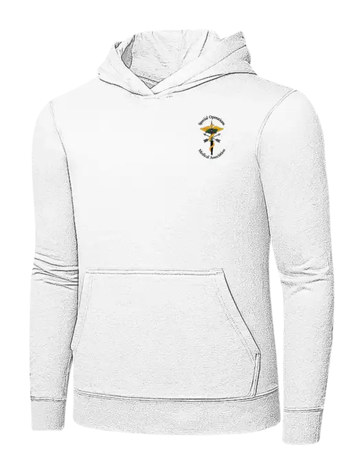 White 7.8 oz Ring Spun Hooded Sweatshirt w/SOMA Logo