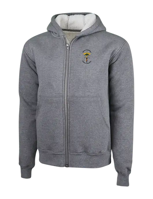 Cornerstone Grey Heather Heavyweight Sherpa Lined Hooded Fleece Jacket w/SOMA Logo