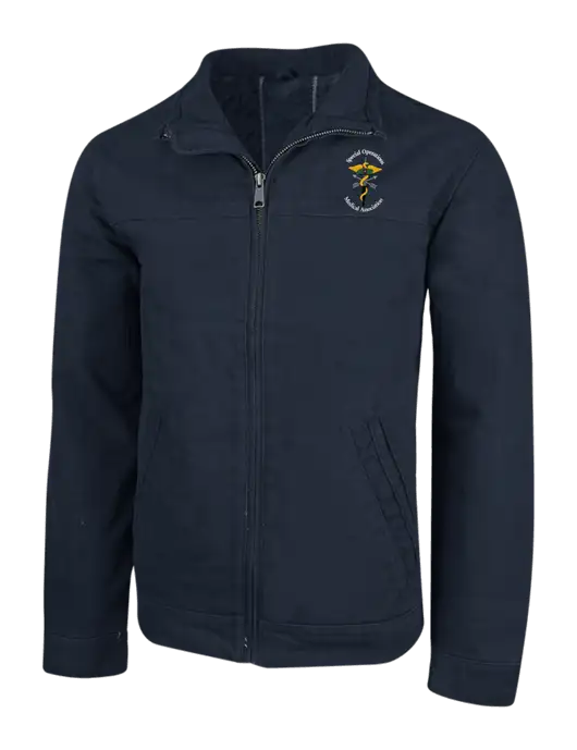 Cornerstone Navy Washed Duck Cloth Flannel Lined Work Jacket w/SOMA Logo