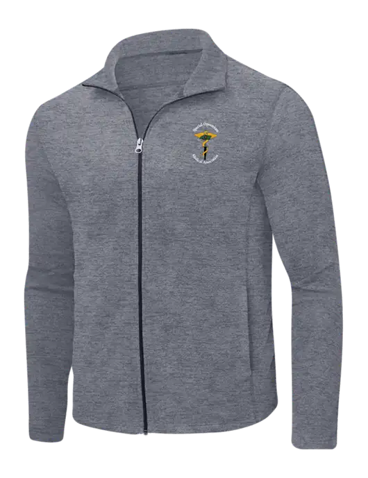 Light Navy Heather Microfleece Full-Zip Jacket w/SOMA Logo
