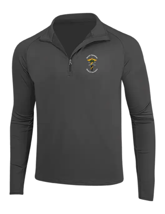 Charcoal Grey Sport Wick Stretch 1/4 Zip Pullover w/SOMA Logo