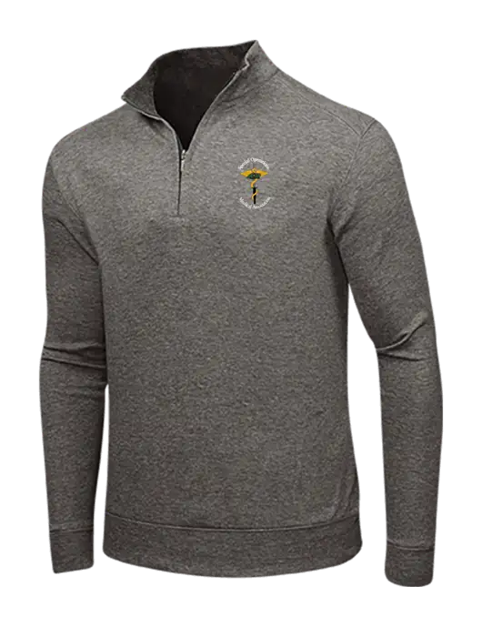 Charcoal Heather/Medium Heather Grey Interlock 1/4 Zip w/SOMA Logo