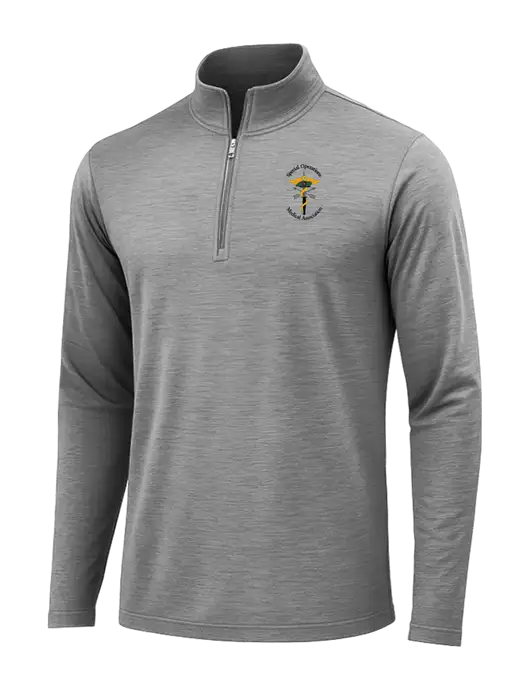 Dark Grey Heather Posicharge Tri-Blend Wicking 1/4 Zip Pullover w/SOMA Logo