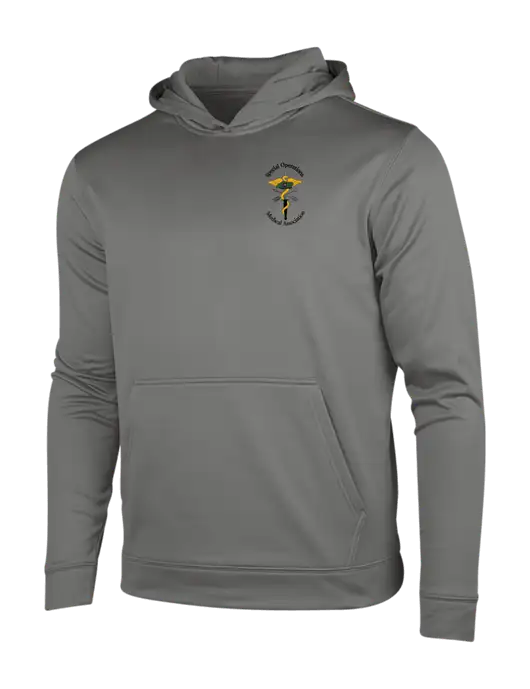 Dark Smoke Grey Sport-Wick Fleece Hooded Pullover w/SOMA Logo