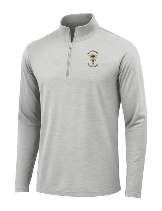 Light Grey Heather Posicharge Tri-Blend Wicking 1/4 Zip Pullover w/SOMA Logo