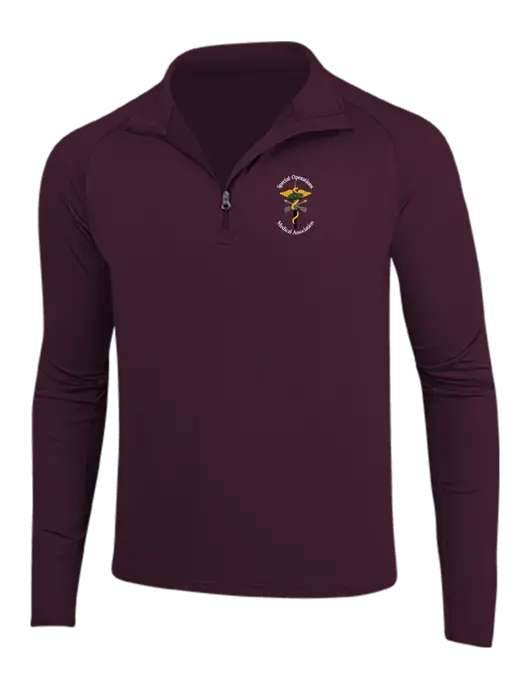 Maroon Sport Wick Stretch 1/4 Zip Pullover w/SOMA Logo
