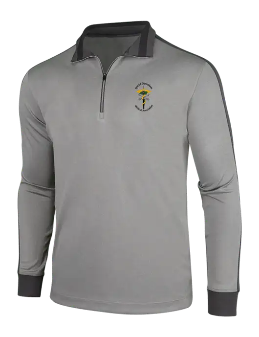 NIKE Athletic Grey/Heather Dark Grey Dry-Fit 1/2 Zip Cover-Up w/SOMA Logo