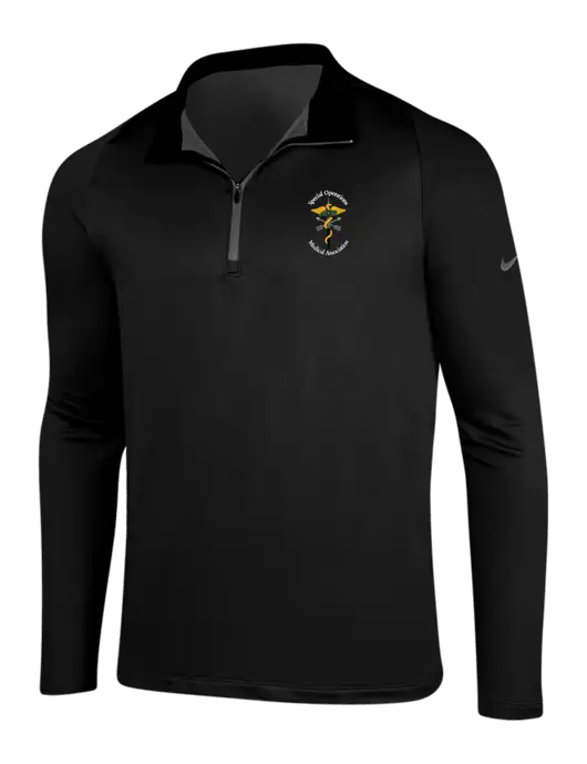 NIKE Black/Dark Grey Dry-Fit Stretch 1/2 Zip Cover-Up w/SOMA Logo