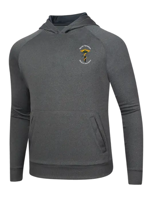 Tech Graphite Heather Fleece Hooded Sweatshirt w/SOMA Logo