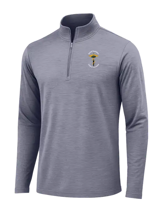 True Navy Heather Posicharge Tri-Blend Wicking 1/4 Zip Pullover w/SOMA Logo