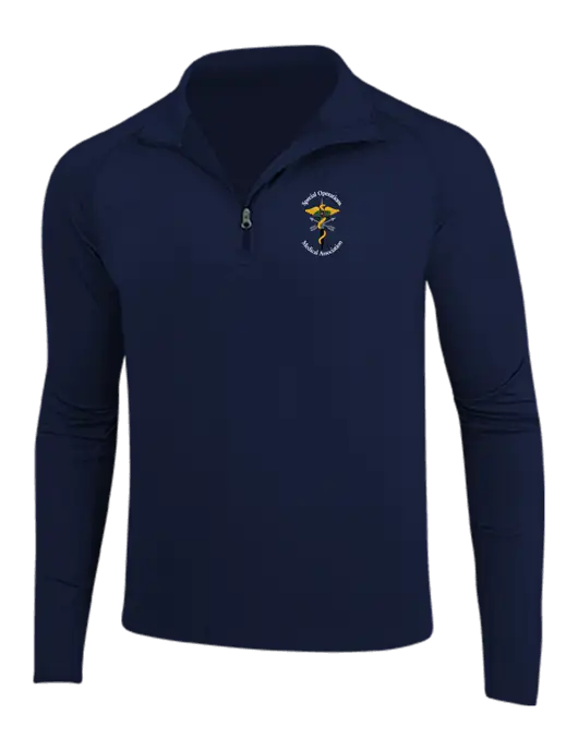 Navy Sport Wick Stretch 1/4 Zip Pullover w/SOMA Logo