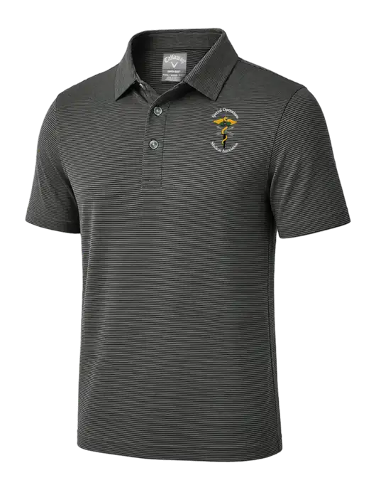 Callaway Black Fine Line Stripe Polo w/SOMA Logo
