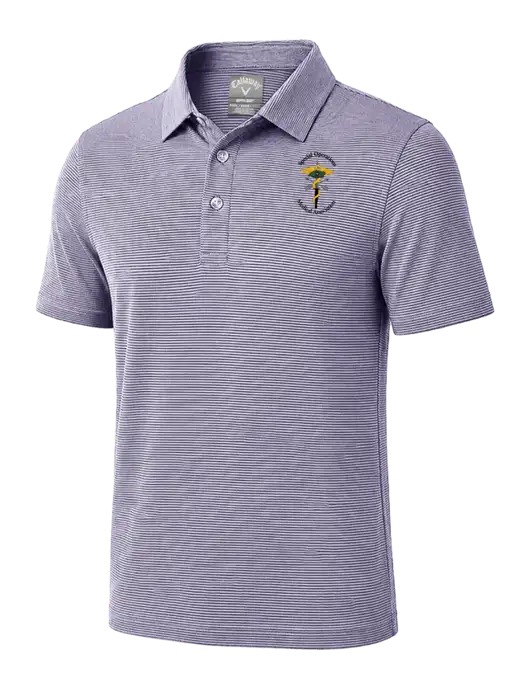 Callaway Navy Fine Line Stripe Polo w/SOMA Logo