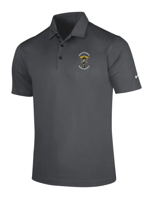 NIKE Dark Grey Dri-Fit Vertical Mesh Polo w/SOMA Logo