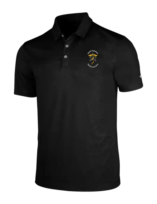 NIKE Black Dri-Fit Embossed Tri-Blade Polo w/SOMA Logo