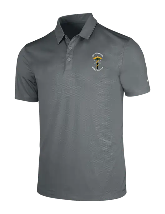 NIKE Medium Grey Dri-Fit Embossed Tri-Blade Polo w/SOMA Logo