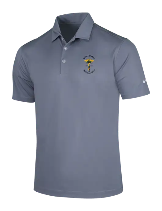 NIKE Medium Grey Dri-Fit Vertical Mesh Polo w/SOMA Logo