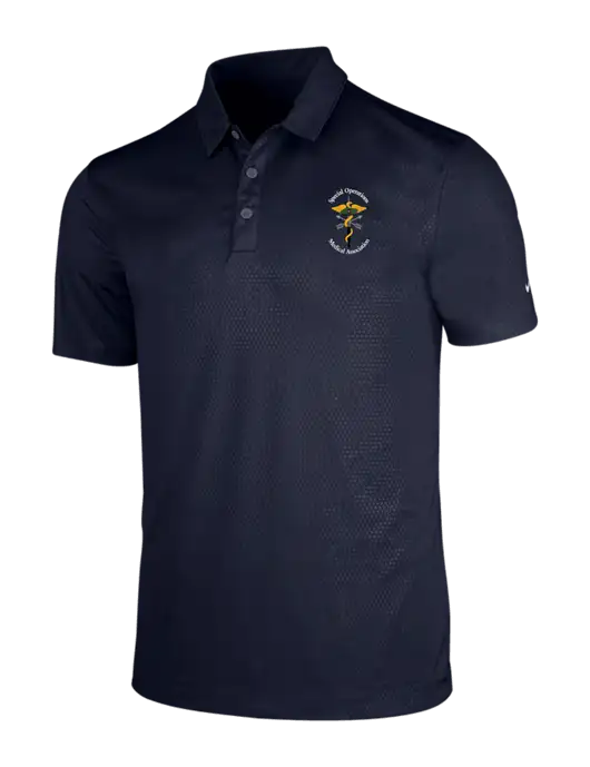 NIKE Dark Navy Dri-Fit Embossed Tri-Blade Polo w/SOMA Logo