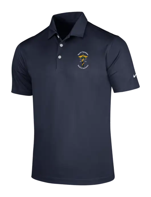 NIKE Dark Navy Dri-Fit Vertical Mesh Polo w/SOMA Logo
