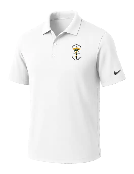 NIKE White Dri-Fit Micro Pique Polo w/SOMA Logo