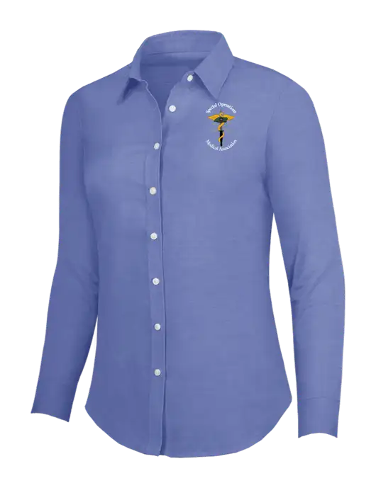 Navy Womens SuperPro Oxford Shirt w/SOMA Logo
