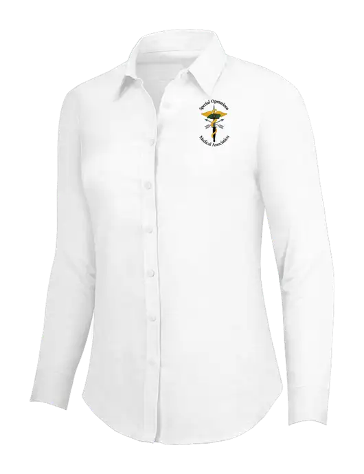 White Womens SuperPro Oxford Shirt w/SOMA Logo