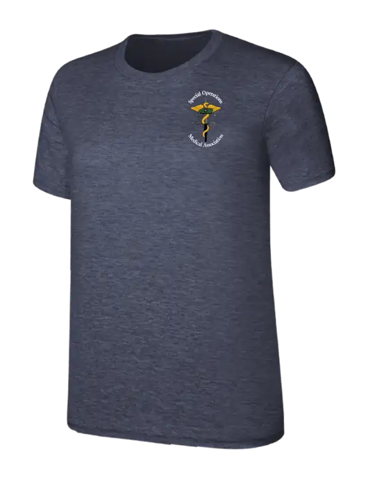 Womens Ring Spun Heather Navy 4.5 oz T-Shirt w/SOMA Logo
