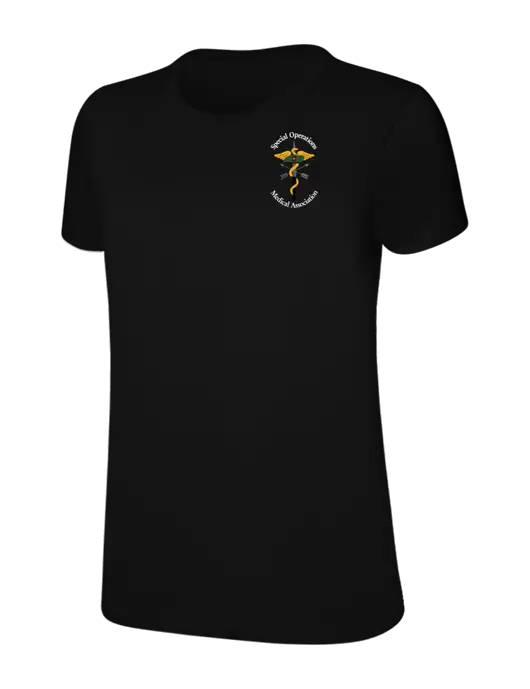 Womens Ring Spun Jet Black 4.5 oz T-Shirt w/SOMA Logo