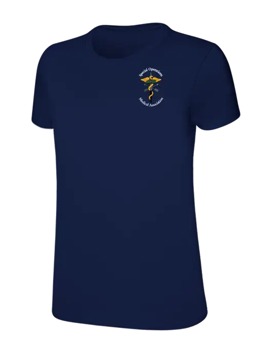 Womens Ring Spun Navy 4.5 oz T-Shirt w/SOMA Logo