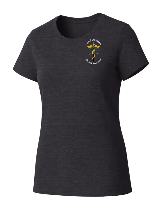 Womens Seriously Soft Heathered Charcoal T-Shirt w/SOMA Logo