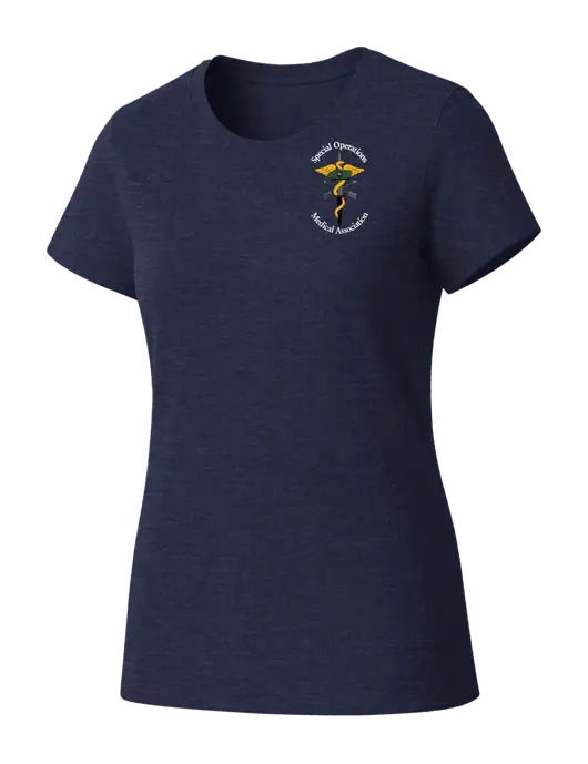 Womens Seriously Soft Heathered Navy T-Shirt w/SOMA Logo
