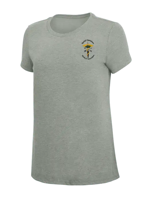 Womens Simply Soft Grey Frost 4.5oz  Poly/Combed Ring Spun Cotton T-Shirt w/SOMA Logo