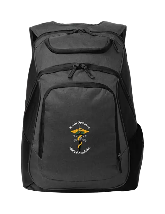 Executive Graphite Heather/Black Laptop Backpack w/SOMA Logo