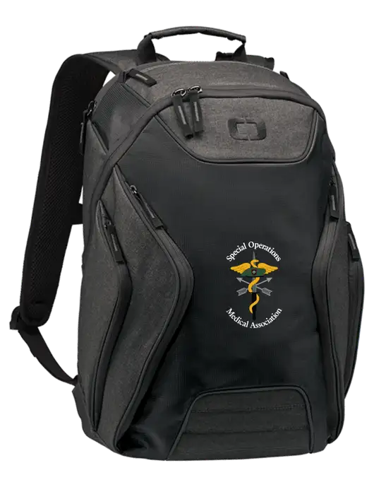 OGIO Black/Heather Grey Hatch Laptop Backpack
 w/SOMA Logo